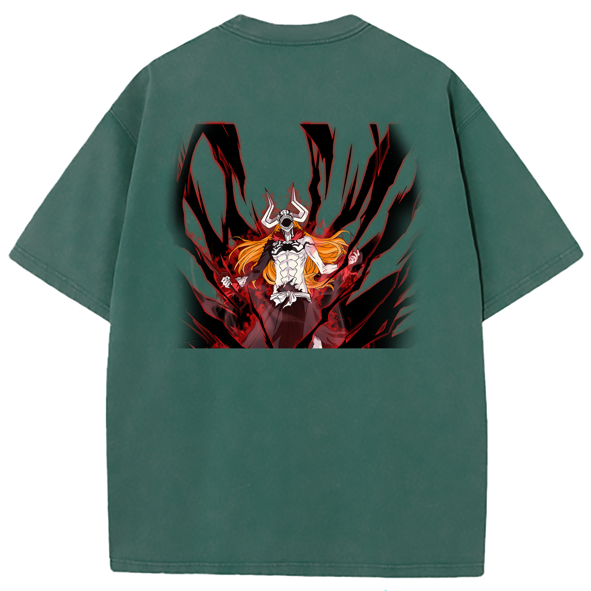 （画像用） ブリーチ 黒崎一護（くろさき いちご）BLEACH Kurosaki Ichigo 綿100% ヴィンテージ風 半袖Tシャツ（背面プリント）
